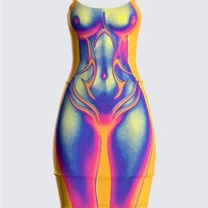 Finesse - Thermal Body Print Mini Dress